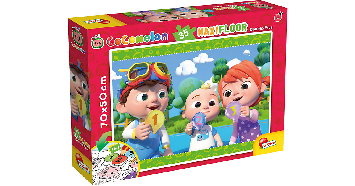 Cocomelon Puzzle doppelseitig Maxifloor - Teilen macht Spass!, 35 Teile Cocomelon Puzzle doppelseitig Maxifloor - Teilen macht Spass!, 35 Teile von Lisciani