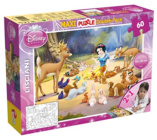 Lisciani 46577 Disney Puzzle 2 in 1 Doppelseitig supermaxi 60 Stück Schneewittchen Puzzle von Lisciani