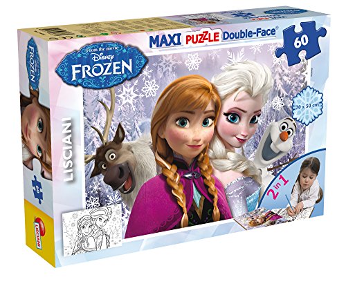 Lisciani 46881 Disney Puzzle 2 in 1 doppelseitig supermaxi 60 Stück Die Eiskönigin Frozen, Mehrfarbig, Einheitsgröße von Liscianigiochi