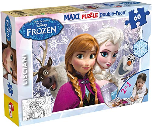 Lisciani 46881 Disney Puzzle 2 in 1 doppelseitig supermaxi 60 Stück Die Eiskönigin Frozen, Mehrfarbig, Einheitsgröße von Liscianigiochi