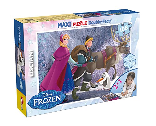 Lisciani 46898 Disney Frozen Puzzle 2 in 1 Doppel Gesicht Supermaxi 108 Stück Die Eiskönigin, Mehrfarbig, Einheitsgröße von Lisciani