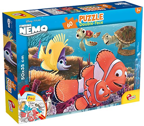 LISCIANI- DISNEY Nemo Puzzle - 60 Teile - Puzzle für Kinder ab 3 Jahren - Doppelseitig - Rückseite zum Ausmalen - Bildungs- und Geduldspiel - Hergestellt in Italien von Liscianigiochi