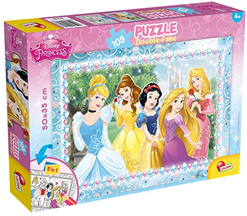 Lisciani 47963 Disney Princess Double face, Disney Prinzessinnen Puzzle 108 Teile von Lisciani