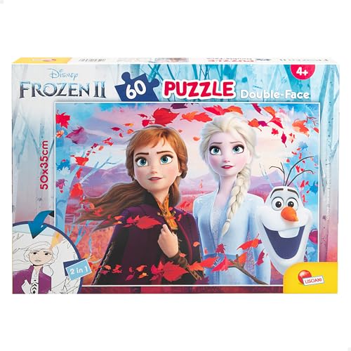 Lisciani 66711 Puzzle 2 in 1 doppelseitig Plus 60 Stück Frozen Die Eiskönigin - Disney Mehrfarbig von Liscianigiochi