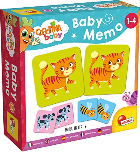 Lisciani - Baby Memo - Tiere - Pädagogisches Gesellschaftsspiel - Gedächtnis- und Denkspiel - 24 Karten - Für Kinder von 1 bis 4 Jahren - Carotina Baby von Liscianigiochi