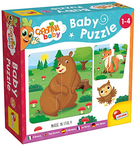 Lisciani - Baby Puzzle - Der Wald - Denkspiel - Bildungsspiel - 6 Puzzles mit je 4 Teilen - Tiere - 14 x 14 cm - Für Kinder von 1 bis 4 Jahren - Carotina Baby von Liscianigiochi