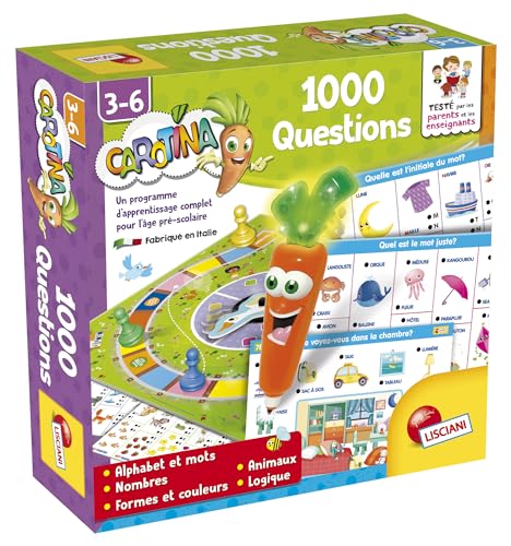 Lisciani – Carotina – Spiel mit 1000 Fragen für Kinder von 3 bis 6 Jahren – elektronisches Lernspiel mit Carotina-Stift – Alphabet, Zahlen, Formen, Farben, Tiere & Logik Lisciani – Carotina – Spiel mit 1000 Fragen für Kinder von 3 bis 6 Jahren – elektronisches Lernspiel mit Carotina-Stift – Alphabet, Zahlen, Formen, Farben, Tiere & Logik von Lisciani