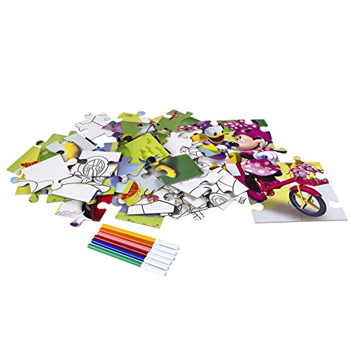 ColorBaby - Mickey Puzzle, bedruckbar, doppelseitig, inkl. Filzstifte, 48 Teile (42668) von Liscianigiochi