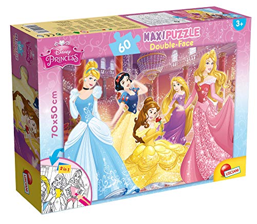 Lisciani De 2 Caras Coloreable Princesa, Piezas 48250 Puzzle 2 in 1 doppelseitig 60 Stück Prinzessinnen von Lisciani