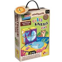 MONTESSORI Holz 2 in 1 Cube und Puzzle von LiscianiGiochi