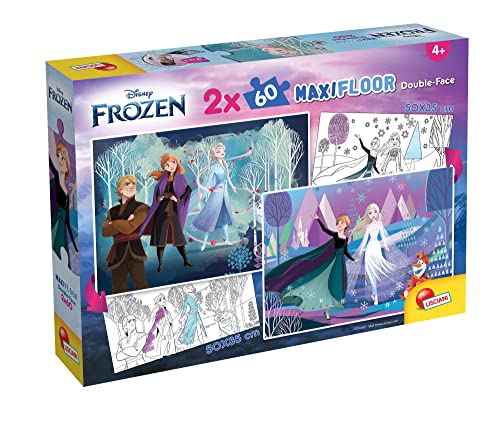 Liscianigiochi 97906 Disney Puzzle Maxifloor Df 2 X 60 Frozen, Blau, Weiß, Silber von Liscianigiochi