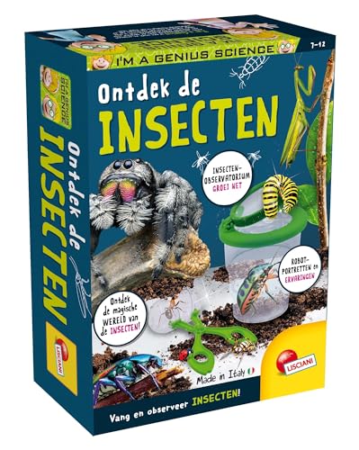 Lisciani - Ich Bin EIN Genie - Wissenschaft Pocket - Entdecken Sie Insekten - Komplettset mit Lupe und Insektenzangen - Für Kinder von 7-12 Jahren - Deutsche Version von Liscianigiochi