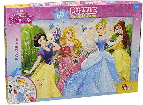 Lisciani 47901 Puzzle 2 in 1 doppelseitig Plus 60 Stück Prinzessinnen Disney, Mehrfarbig, Einheitsgröße von Liscianigiochi