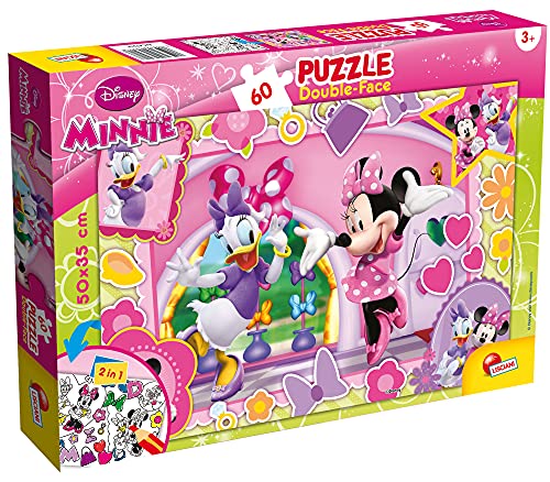 Lisciani 47918 Disney Puzzle 2 in 1 Doppelseitig Plus ( 50 x35 cm ) 60 Stück Minnie Maus von Liscianigiochi