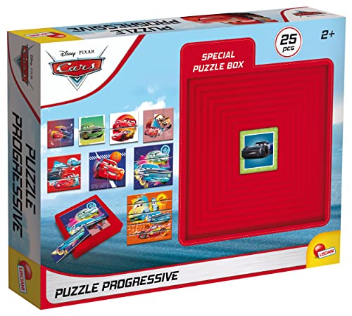 Liscianigiochi 97784 Lisciani Kinder ab 2 Jahren-8 Selbstkorrekturbox Schwierigkeitsgrad-Innovativ, fördert Aufmerksamkeit und Logik, Puzzle Progressive Cars von Liscianigiochi