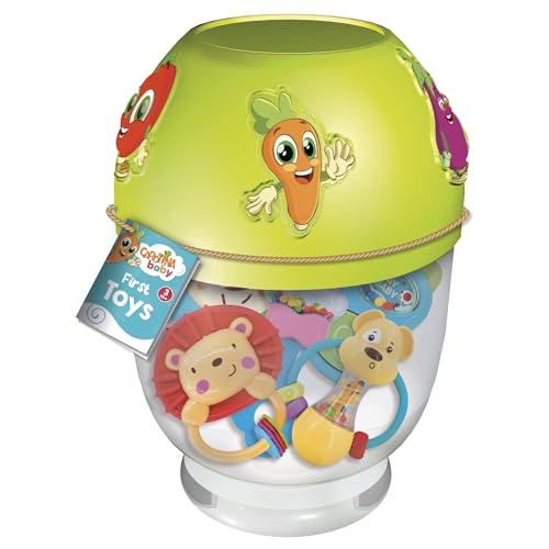 Lisciani - CAROTINA Baby - Erstes Spielzeug - Sensorik-Set für Babys ab 3 Monaten - 5 Lernspielzeuge: Rasseln, Beißringe, Sensorische Entwicklung - Lernspiel - Geschenkidee Geburt von Liscianigiochi