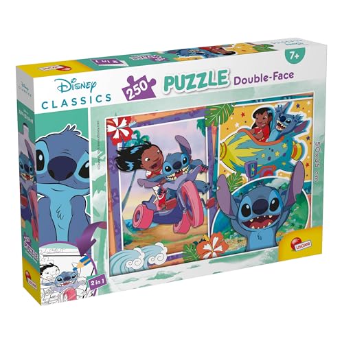 Lisciani - DISNEY LILO & STITCH Puzzle - 250 Teile - Für Kinder ab 7 Jahren - 35x50cm - Puzzle mit doppelseitigem Malen - Entwickelt Reflexion und Geschicklichkeit - Kreativität und Lernen von Liscianigiochi