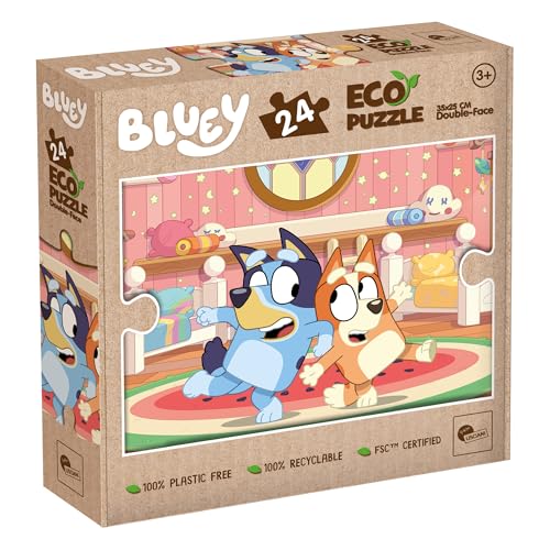 Lisciani - Puzzle BLUEY - 24 Teile - Doppelseitig für Kinder ab 3 Jahren - Rückseite zum Ausmalen - Format 25x35 cm - Bluey Lernspiel - Manuelle Aktivität - Geschenkidee zum Geburtstag von Liscianigiochi