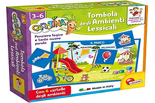 Liscianigiochi 87501 Karotina Quadrotte Tombola Lexikalische Umgebungen Carotina Pädagogisches Spiel Vorschule, Mehrfarbig von Liscianigiochi