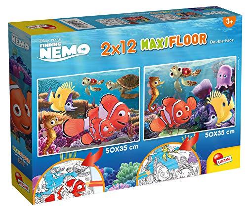 Liscianigiochi 86573 Disney Supermaxi 2 x 12 Nemo Puzzle für Kinder, Mehrfarbig von Liscianigiochi