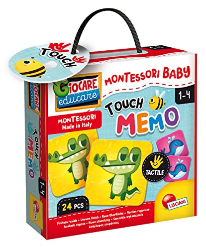LISCIANI - MONTESSORI BABY Touch Memo – Lernspiel für Kinder im Alter von 1 bis 4 Jahren – Spiel mit 24 Karten – Sinnesentwicklung, Autonomie, Gedächtnis – Hergestellt in Italien von Liscianigiochi