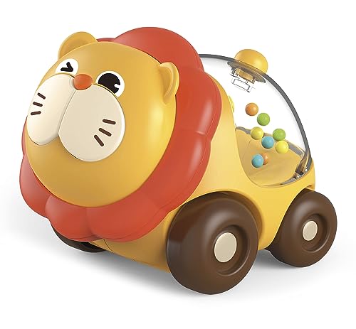 Lisciani - Löwe Auto und Logik Spiel für Baby - Lernspiel - Sensorische Entwicklung - Kleines Auto mit Kugeln - Kugeln Machen Kreisförmige Bewegungen - 1 bis 4 Jahre - CAROTINA BABY von Liscianigiochi