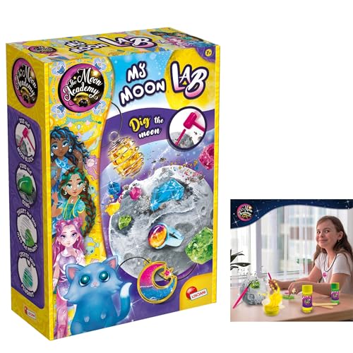 Lisciani - Moon Academy - Mein Mondlabor - Edelstein-Ausgrabungsset für Kinder ab 8 Jahren - Schmuckkästchen - Manuelle Aktivität - Kreative Geschenkidee für Geburtstag und Jubiläum von Liscianigiochi