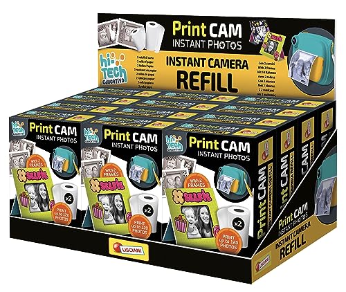 LISCIANI - Nachfüllungen für Kamera Print CAM - Papierrollen für die Sofortbildkamera - Hi-Tech Educativ - 120 Fotos - Papierrollen - Rahmen - Für Kinder ab 5 Jahren von Liscianigiochi
