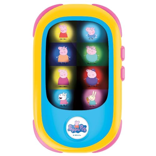 Lisciani - PEPPA PIG - Nachgemachtes Smartphone-Spielzeug für Babys - LED-Lichtanzeige auf dem Bildschirm mit Zauberspiegel - Überträgt Cartoon-Musik - Spaß ab 12 Monaten von Liscianigiochi