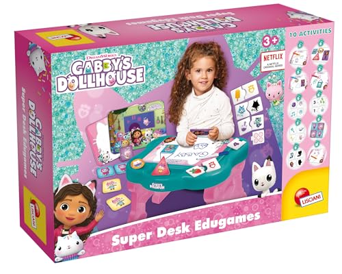 Lisciani - Gabby und das Zauberschloss - Interaktiver Lernschreibtisch für Kinder ab 2 Jarren- Über 10 Bildungsspiele - Sensorische und logische Förderung -Gabby's Dollhouse- Made in Italy von Liscianigiochi