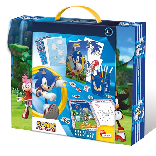 Lisciani - Sonic Creative Desk Kit - Tragbares Kreativ-Set für Kinder ab 3 Jahren - Zeichnen & Malen - Stifthalter zum Bauen - Künstlerische Aktivitäten für unterwegs - Motorik & Kreativität. von Liscianigiochi