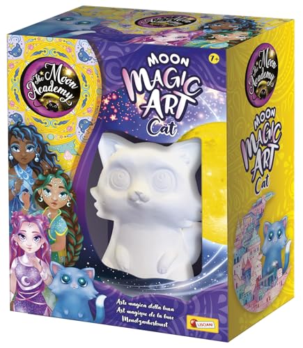 Lisciani - THE MOON ACADEMY - Kreativset Katzenfigur zum Anmalen und Dekorieren - Für Kinder ab 7 Jahren - Inklusive Leuchtfarben und Pinsel - Manuelle Aktivität, die Spaß macht und lehrreich ist von Liscianigiochi