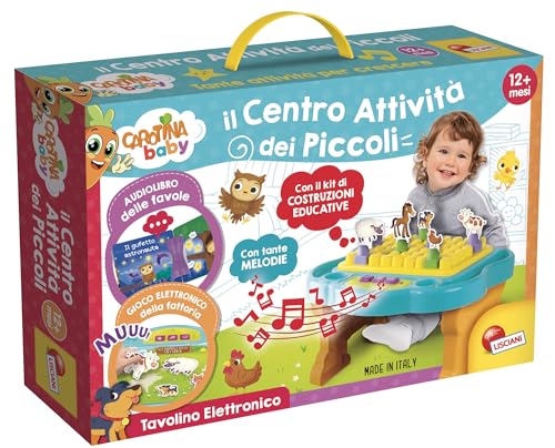 Liscianigiochi, Carotina Baby Elektronisches Bankett, pädagogische Konsole, Kinder von 1-4 Jahren, sensorische Entwicklung, Beistelltisch, Bausatz, Mehrfarbig, 97067 von Liscianigiochi