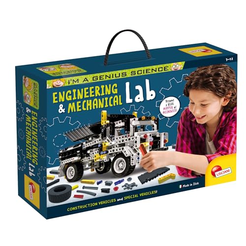 Lisciani - I’m a Genius Science - Superlabor für Technik und Mechanik - Wissenschafts- und Bildungskit - Baumaschinen - Für Kinder von 7 bis 12 Jahren von Liscianigiochi