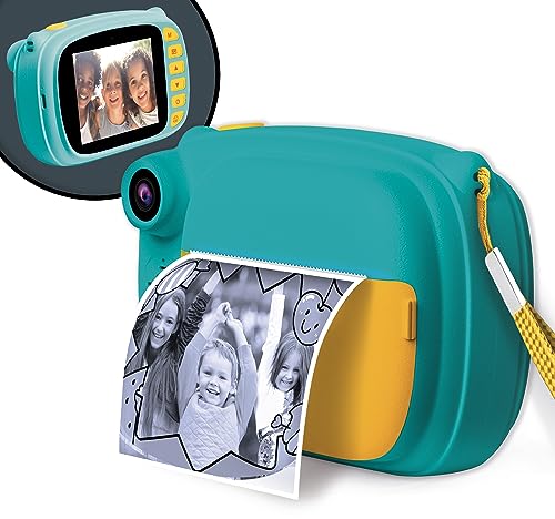 Lisciani - Print CAM - Sofortbildkamera - Hi-Tech Bildung - 4 Zoll Vollfarbdisplay - Dual Kamera für Selfie - Video - 180 Fotos - Rahmen und Aufkleber - Ab 5 Jahren von Liscianigiochi