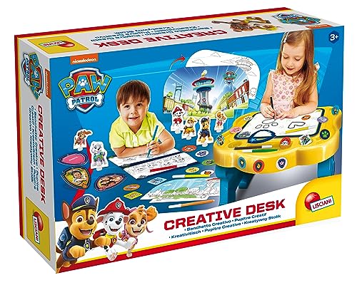 Lisciani - Paw Patrol - Kreativer Tisch - Kreatives Spiel - Zeichenspiel, Färbung und Phantasie - Aufkleber - Tischspitze zum Malen und Erstellen eines Drehbuchs - Für Kinder ab 3 Jahren von Lisciani