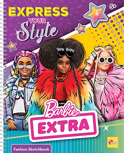 Lisciani - BARBIE - Skizzenbuch Drückt Deinen Stil aus - BARBIE Models zum Anziehen - Kreatives Spiel - Supermodische Kleidung - Farbmarker - Für Mädchen ab 5 Jahren von Lisciani
