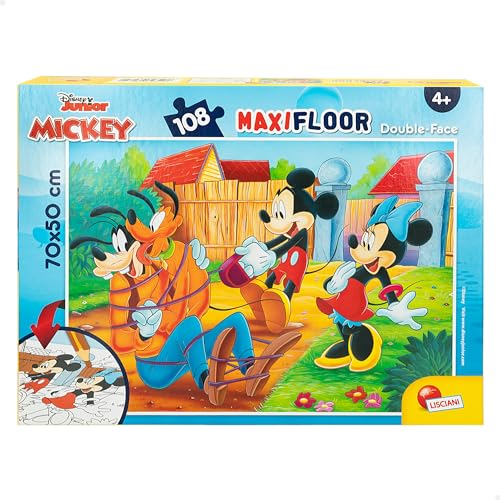 Liscianigiochi 31740 Puzzle Mickey Maus Micky Maxipuzzle doppelseitig 108, Mehrfarbig von Liscianigiochi