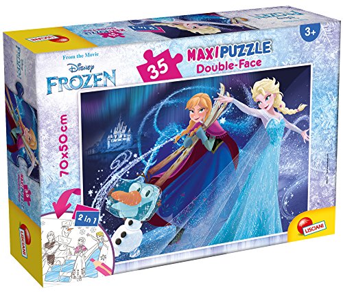 Liscianigiochi 66711 Puzzle 2 in 1 doppelseitig Supermaxi 35 Stück Frozen Die Eiskönigin - Disney von Liscianigiochi