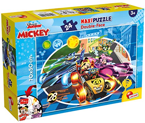 Liscianigiochi 74099 Disney Puzzle 2 in 1 Doppelseitig MAXIPUZZLE 24 Stück Mickey Maus von Liscianigiochi