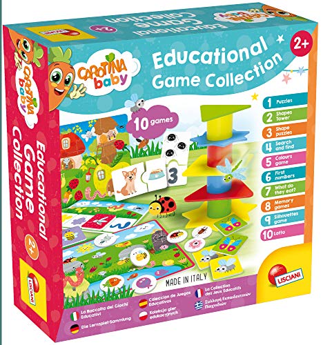 LISCIANI - Carotina Baby - Sammlung von 10 Bildungsspielen für Kinder - Spielerisches Lernen - Made in Italy - Spaßige und für Kleinkinder geeignete Spiele - Ab 2 Jahren von Liscianigiochi