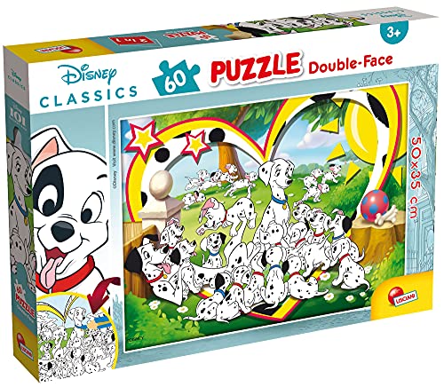 Lisciani - DISNEY PUZZLE - 101 Dalmatiner - Entwicklungspuzzle für Kinder ab 4 Jahren - 60 Teile - 2-in-1: Frontplatte mit Disney'101 Dalmatiner Muster zum Zusammenbauen und Umgestalten von Liscianigiochi