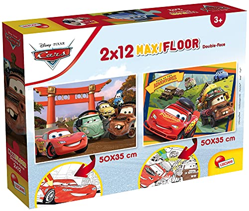 Liscianigiochi 86542 Disney Supermaxi 2 x 12 Cars Puzzle für Kinder, Mehrfarbig von Liscianigiochi
