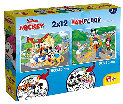 Liscianigiochi 86559 Disney Supermaxi 2 x 12 Mickey Puzzle für Kinder, Mehrfarbig von Liscianigiochi
