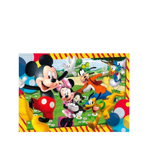 LISCIANI – DISNEY Mickey Mouse Puzzle – 4 Puzzles mit 48 Teilen – 2-in-1-Puzzle – doppelseitig – Rückseite zum Ausmalen – Lernspiel – fördert die Kreativität – ab 4 Jahren – hergestellt in Italien von Liscianigiochi