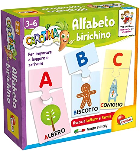 Liscianigiochi 87464 Carotina Quadrate Alphabet Birichino Lernspiel Vorschule, Mehrfarbig von Liscianigiochi
