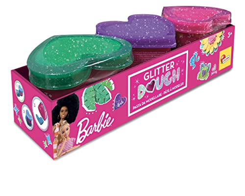 Liscianigiochi 88836 Barbie Dough Kit – Wohnmobil, Glitterdough, Dosen mit Schablonen, Auge-Hand-Koordination von Liscianigiochi