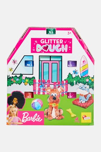 Liscianigiochi 88850 Barbie Dough Kit-House, Glitterdough, Dosen mit Schablonen, Auge-Hand-Koordination, Nicht Zutreffend. von Lisciani