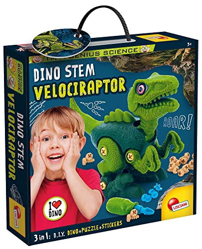 Liscianigiochi 92413 I'm a Genius Dino Stem Velociraptor, Nicht Zutreffend von Liscianigiochi