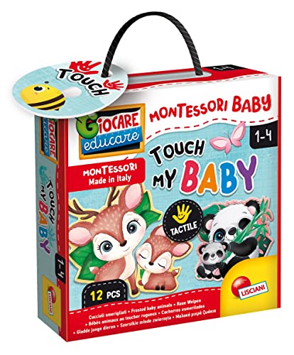 Lisciani – MONTESSORI Touch My Baby – Lernspiel für Kinder im Alter von 1 bis 4 Jahren – Sinnesentwicklung, Autonomie, Logik, Kreativität – Tiere – 12 Teile – Hergestellt in Italien von Liscianigiochi